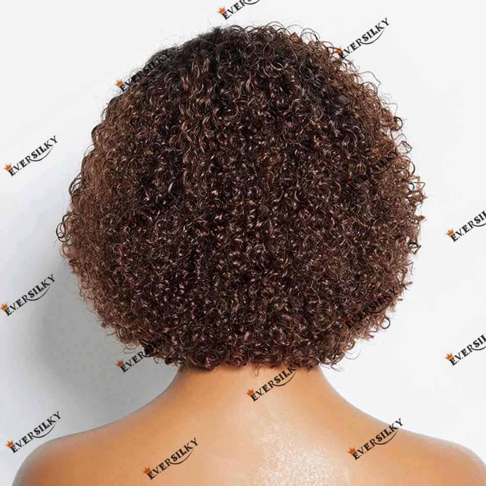 10 Inches Short Bob Ombre Curly 5x5 HD Lace Closure Wig for Black Women 200% Density 360 Lace Frontal Free Part Summer Hairstyle