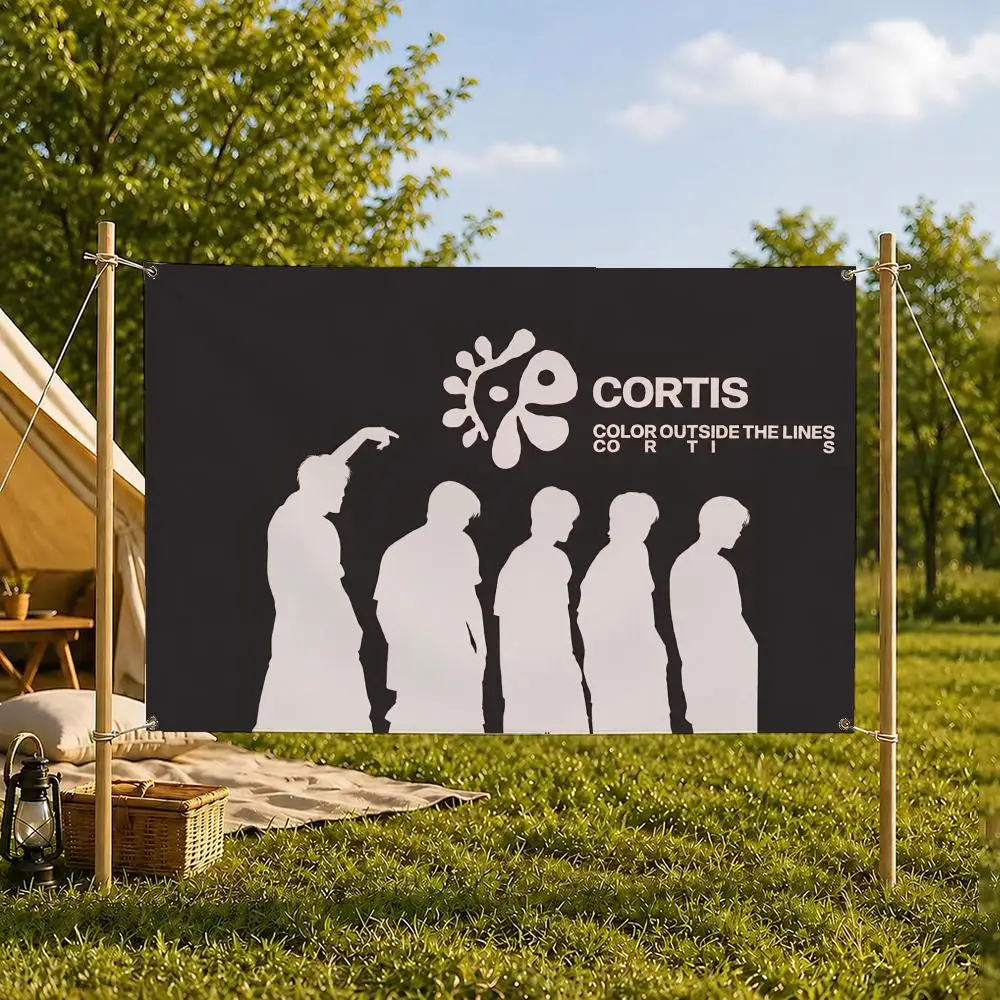 Pop-Band CORTIS Flaggen, Zimmer, Schlafzimmer, Zuhause, Außenbereich, Wandbehang, Konzert, bedruckter Hintergrund, Dekoration, Kunst, Banner – Detail 9