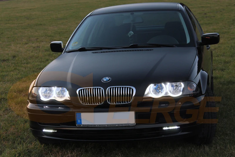 For BMW E46 Coupe Convertible 1999 2000 2001 2002 2003 Ultra Bright Day Light Turn Signal SMD LED Angel Eyes Kit Halo Rings - view 4