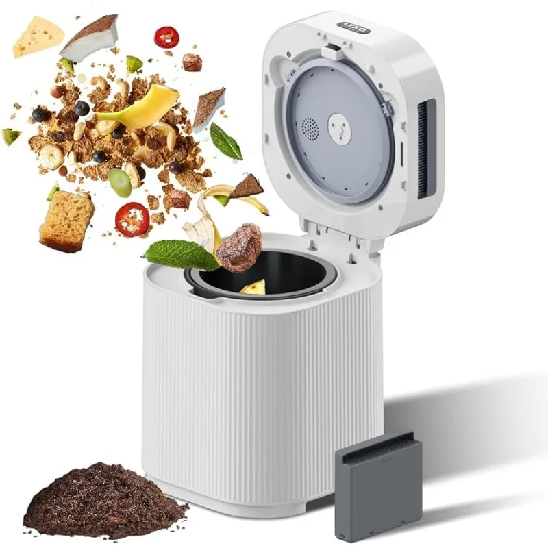 

Upgraded Electric Composter for Kitchen, Smart Countertop Composter Indoor Odorless with UV lamp and Replaceable Carbon Filter