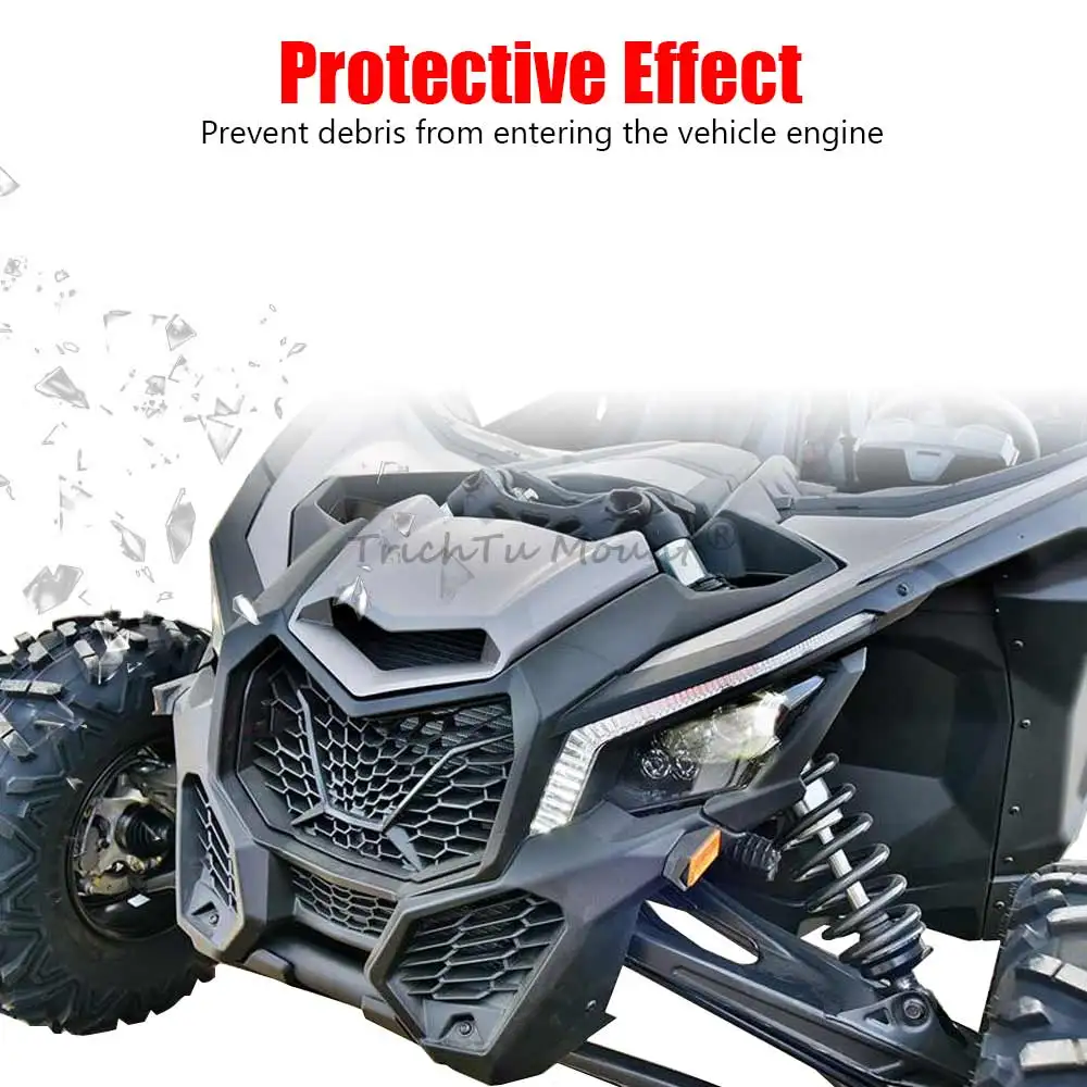 غطاء وجه توربو أمامي ملحقات UTV بلاستيك أسود متوافق مع Can-Am Maverick X3 Max R RR 2017-23 استبدال لـ # 705011095 #3