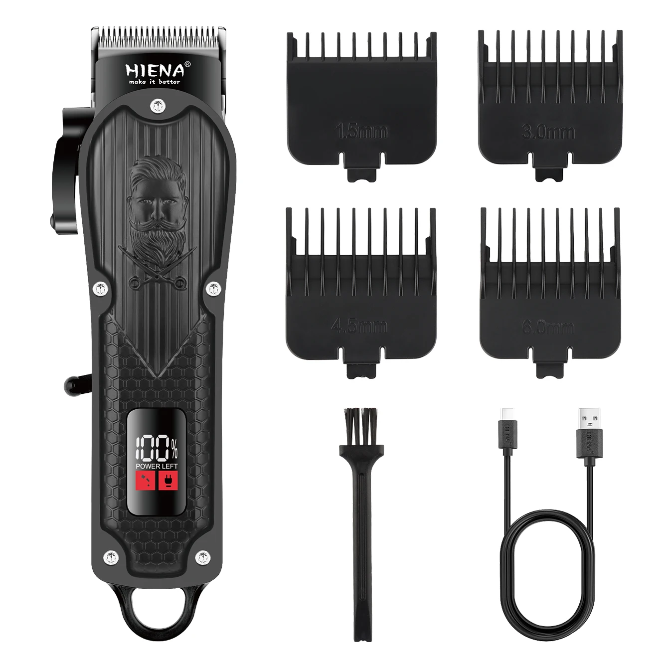 

Professional Barber Electric Clipper Rechargeable Cordless Beard Trimmer Men's Powerful Electric Hair Clipper Trimming Tool
