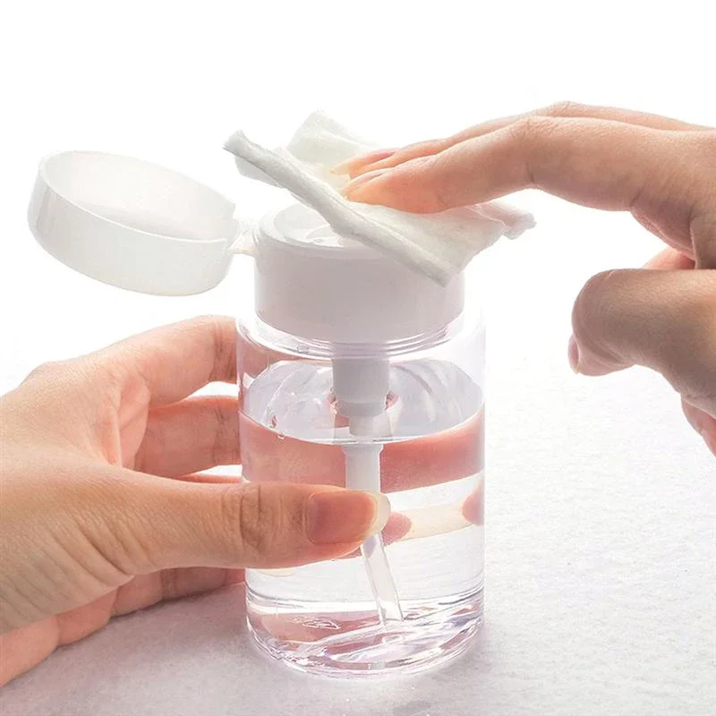 

100ml 200ml Portable Travel Refillable Bottle Empty Plastic Nail Polish Remover Alcohol Liquid Press Pumping Dispenser Bottle
