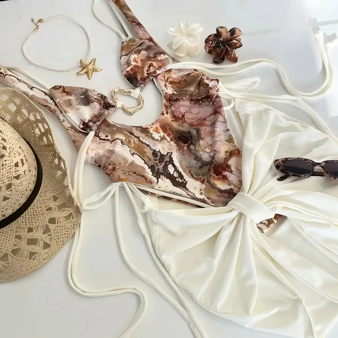 

Melphieer NEW 3 Piece Bikini Set Skirt Push Up Swimwear Women's Swimsuit Bathing Suits Swimming Suit For Women Maillot De Bain