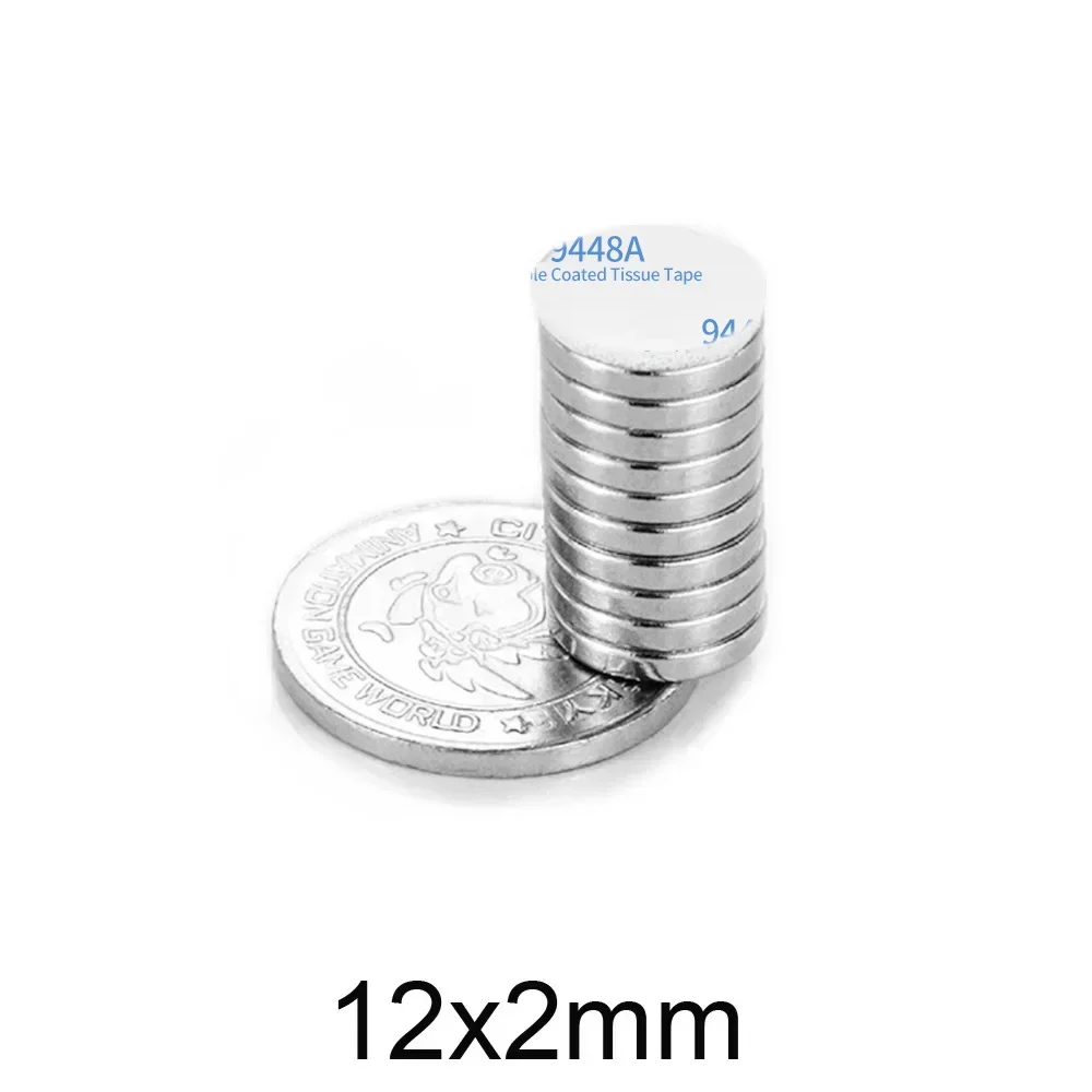 20x1mm Powerful Strong Magnets with self-adhesive double-sided tape 12*5 Round Neodymium Permanent Magnet 12x2   15x3 20x2 20x5