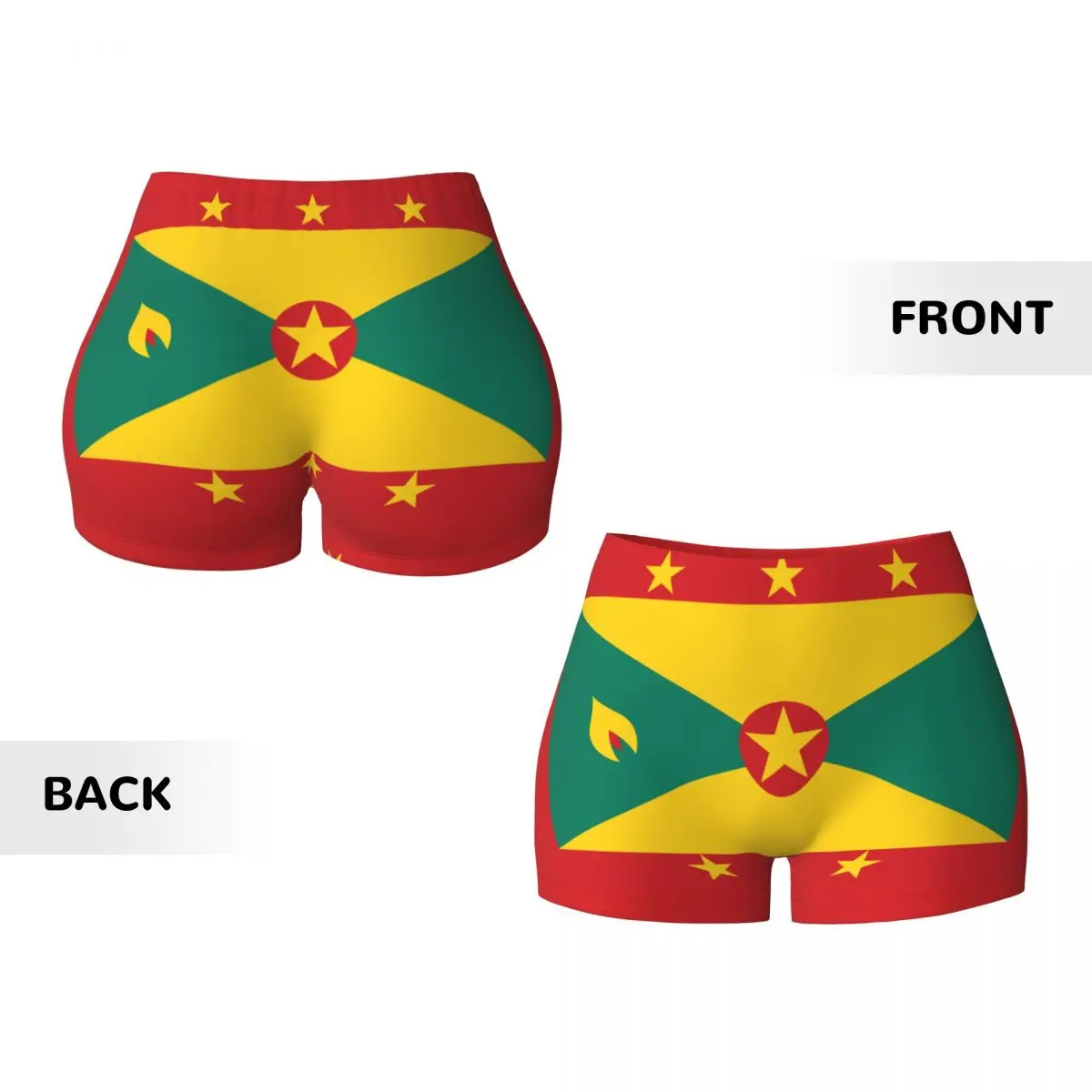 Sexy Tight Hip Sports Shorts Grenada Flag Fitness Women's Comfortable Yoga Shorts