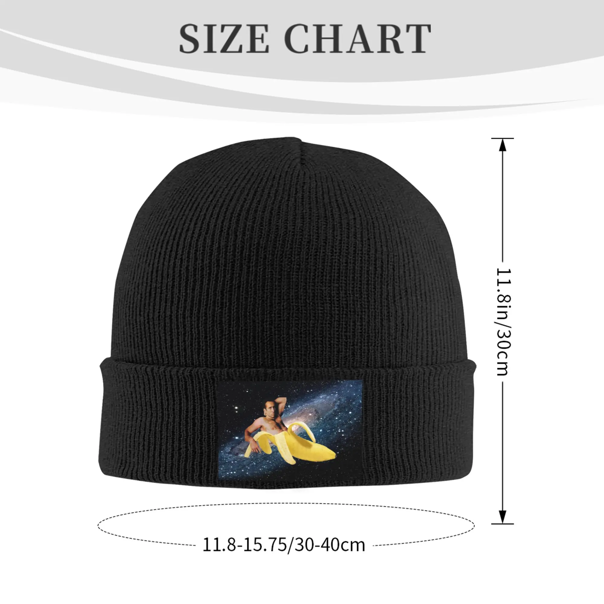 Nicolas Cage In a Banana Skullies Beanies Caps For Men Women Unisex Streetwear Winter Warm Knitted Hat Adult Space Bonnet Hats