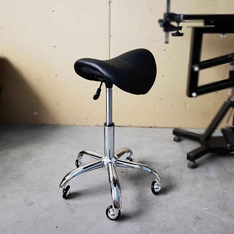Ergonomic Saddle Stool, Adjustable Pet Grooming Seat, 360° Swivel Salon Chair, Professional Stylist Equipment