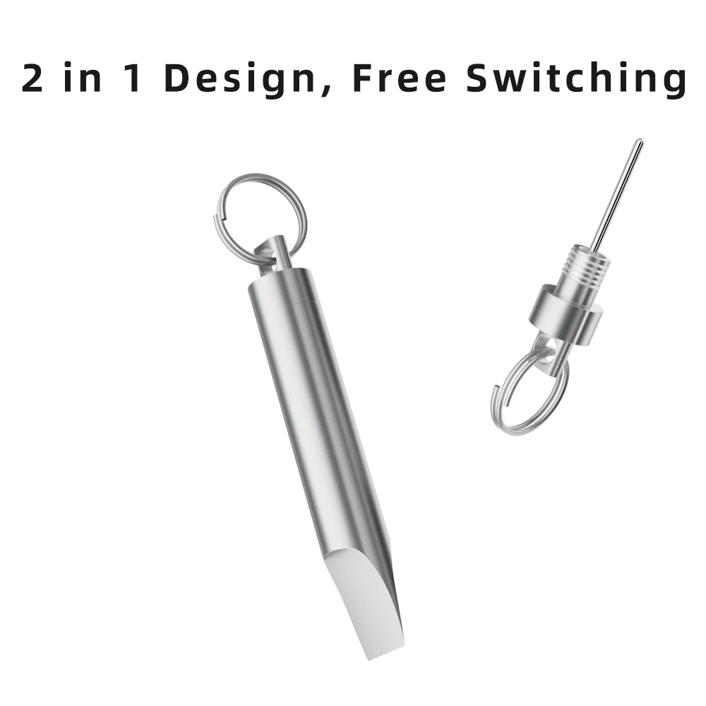 2 in 1 Box Cutter SIM Card Tray Removal Tool Eject Pin Portable Keychain Box Opener Reset Tools Package Opener Serrated Blade