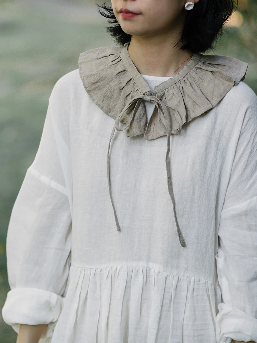 handmade-palemoon-japanese-style-linen-gingham-fake-collar-vintage-decorative-necktie-leaf-shirt-collar-accessory
