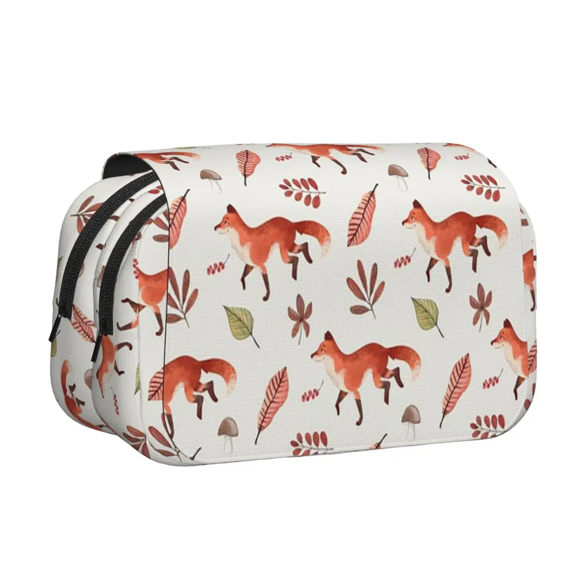 

Пеналы для карандашей с акварельным узором «Осенняя лиса», жесткий кожаный пенал-футляр большой вместимости, сумка для ручек, подарок для мальчиков и девочек