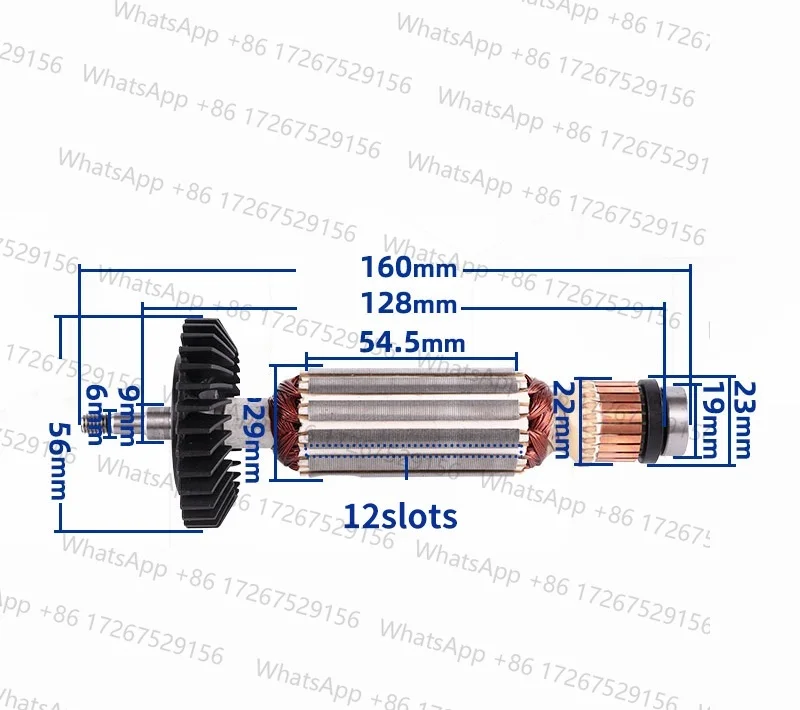 AC220-240V Rotor for Makita GA5030 GA4530 GA4030 GA5034 GA4534 GA4031 PJ7000 GA4030R GA4034 Angle Grinder Armature Accessories