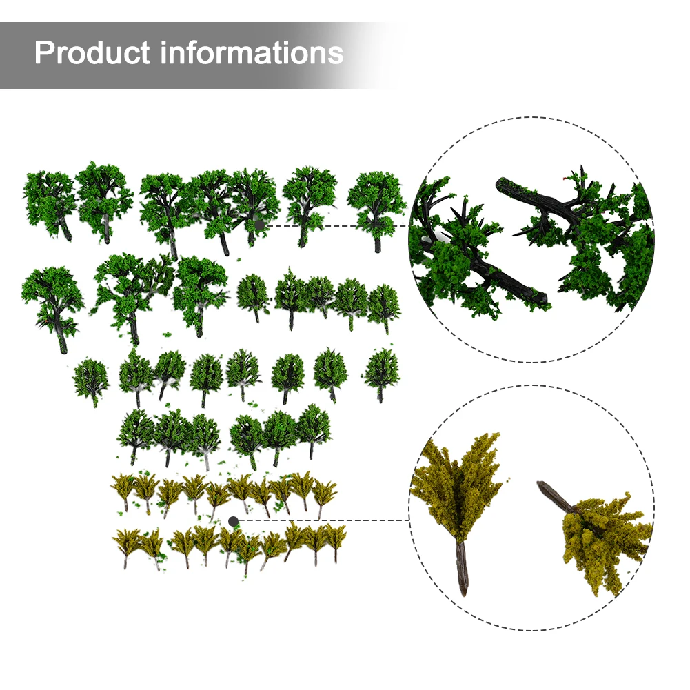 Durable Practical Useful 100% Brand New Model Trees Scenery Railroad Scale Trees Wargame 50PCS DIY Diorama Green