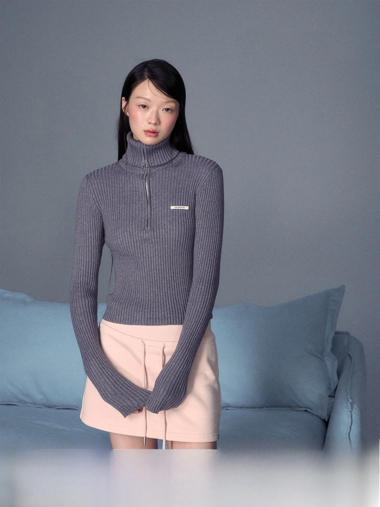 

LaluneDuCiel Pure Color Slim Fit High Ne Knitwear Women's ort Design Winter Sweater Comfortable Breathable Stretchy