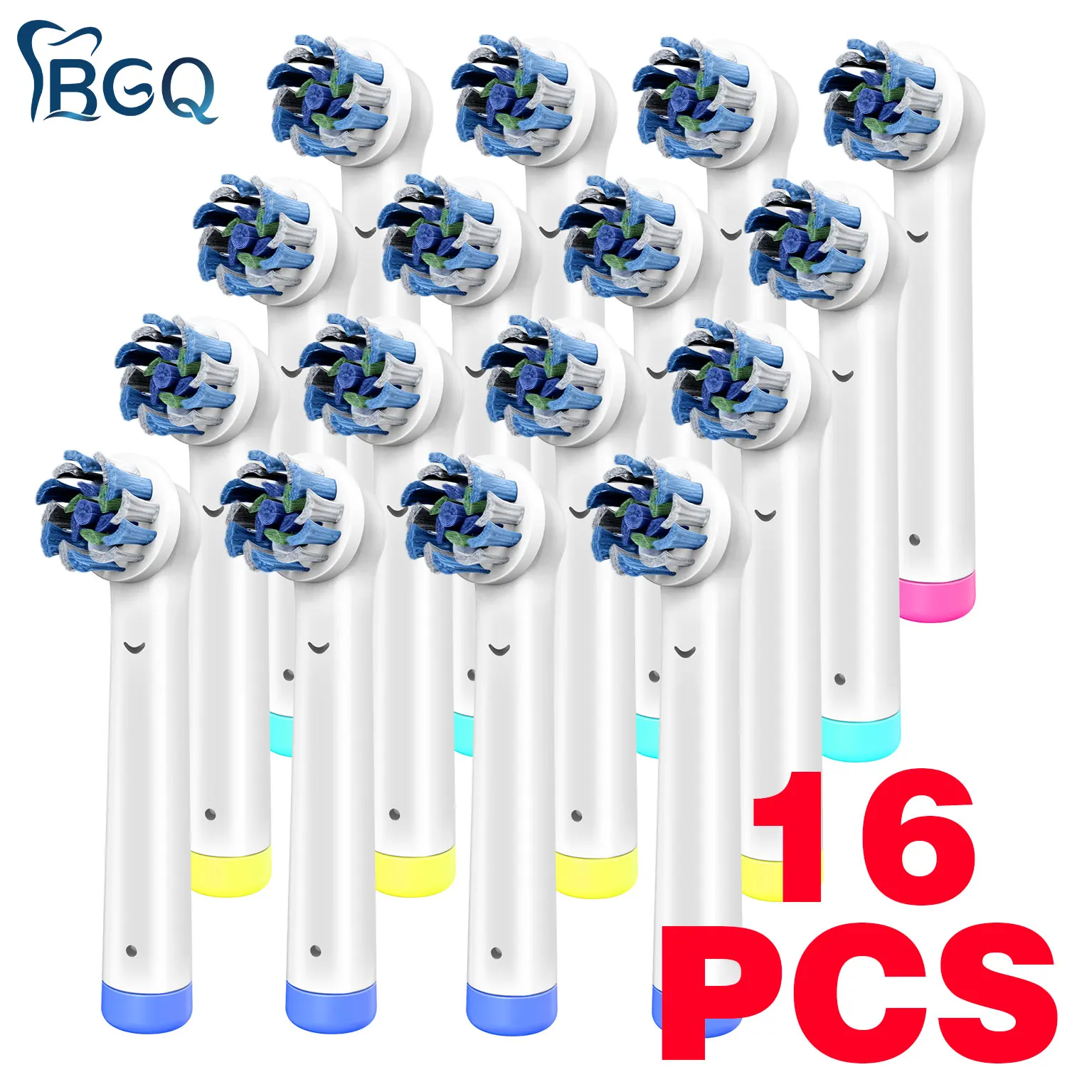 

16pcs Replacement Toothbrush Heads 360°Clean 7x Whitening Gum Care for Oralb Nozzles Refill Oral B Attachments All Models