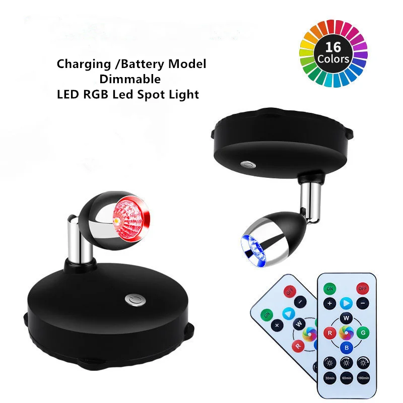 

Светодиодный точечный светильник RGB с регулируемой яркостью, миниатюрный светильник с зарядкой/батареей, лампа для украшений для кукольног...