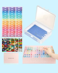 45pcs Diamond Painting Storage Box with Lids, 2-in-1 Diamond Painting Trays,Diamond Art Accessories Bead Storage & Line-Up