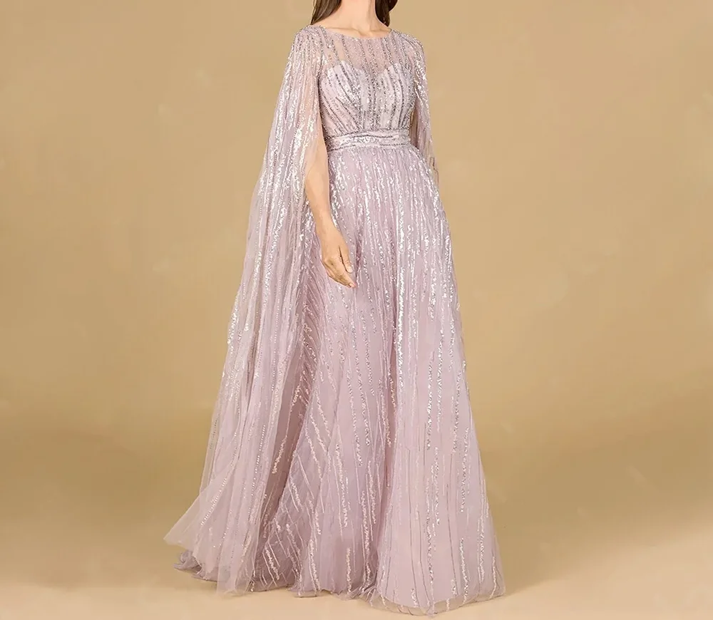 Sparkling Pale Pink Mother Gowns for Wedding Women Sequined Mother of the Groom Dress Guest 2024 Latest Wedding Party Dresses