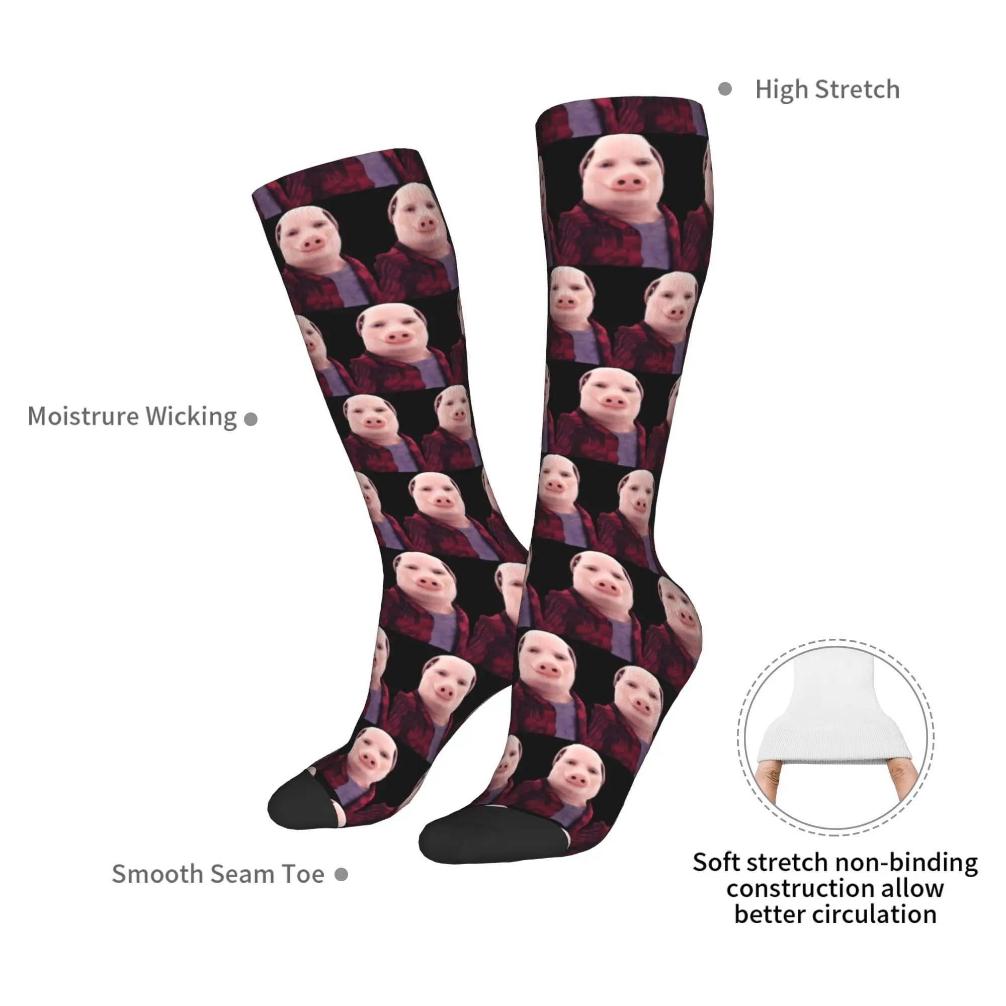 All Seasons Crew Stockings John Pork Is Calling Socks Harajuku Casual Hip Hop Long Socks Accessories for Men Women Gifts