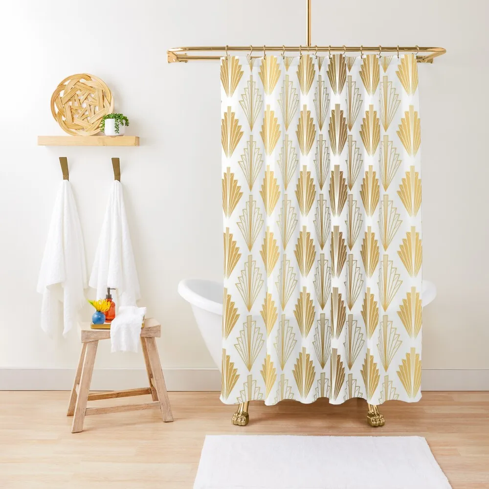 

Chic luxe Art Deco gold pattern,timeless classy style,high class,belle Shower Curtain Bathroom Fabric Curtain