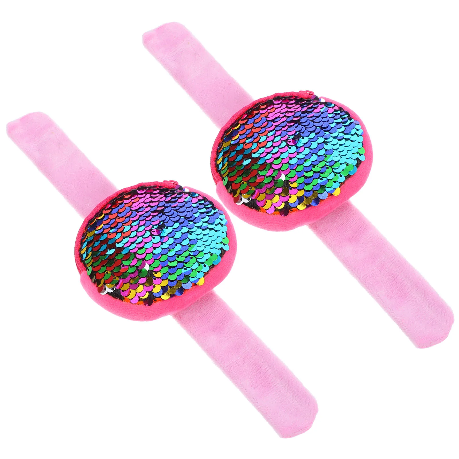 

2 Pcs Ring Coin Purse Party Bag Bracelets Sequin Cuffs for Women Slap Wallet Sequins Polyester Birthday Childrens Man