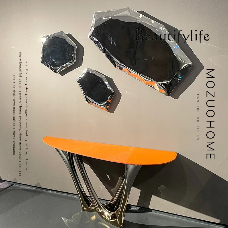 modern master design art decoration stainless steel fork side table entrance table living room