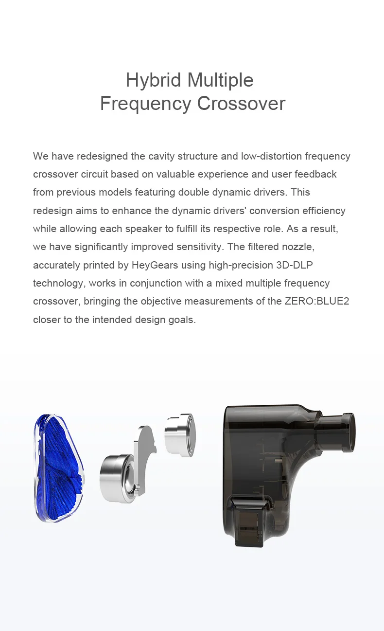 TRUTHEAR X Crinacle Zero:BLUE2 Kopfhörer Kabelgebundene In-Ear HIFI Musik-Gaming-Kopfhörer 3,5mm Stecker – Detail 5