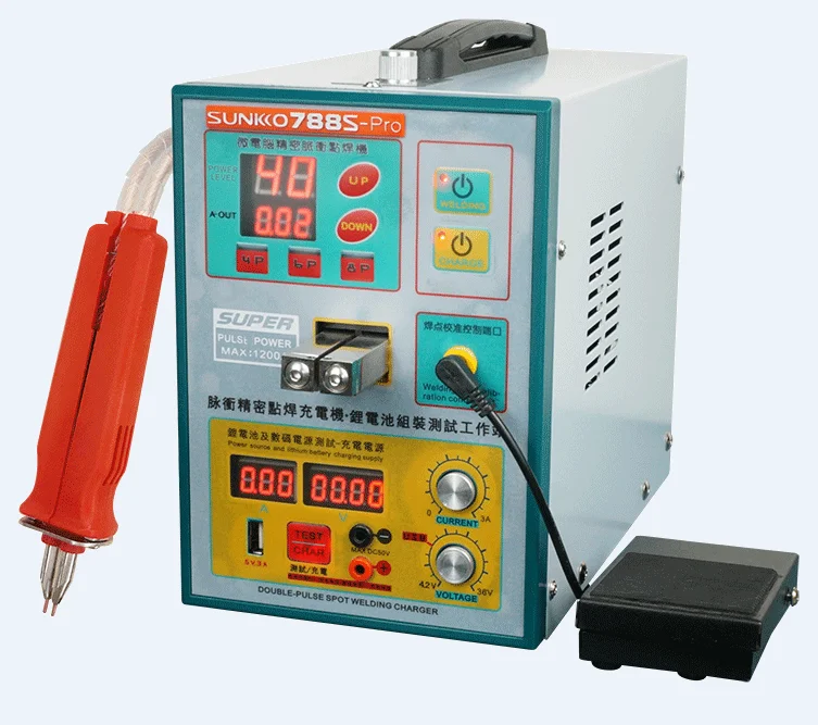 SUNKKO 788S-PRO ماكينة لحام نقطي مع قلم لحام البقعة HB-70B لبطاريات ليثيوم 18650 اتصال شريط النيكل