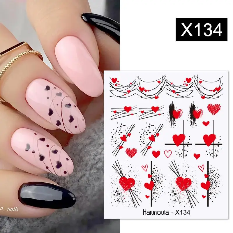 1pc Schmetterling Wasser Abziehbilder Geometrie Aufkleber Blume Blätter DIY Abziehbilder Designs Für Nail art Wraps Slider Dekorationen