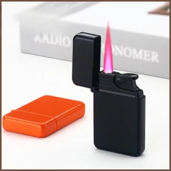 New Red Jet Flame Lighter Luminous Inflatable Butane Gas Windproof Lighters Strong Powerful Cigar Torch Lighters For Smoker Gift