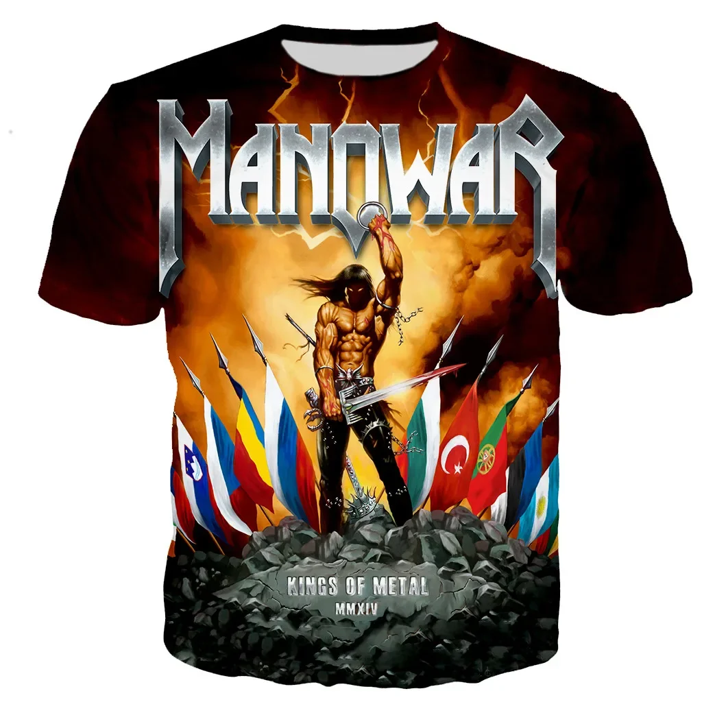 Summer Fashion Manowar 3D Printed T-shirts Casual Men/women Harajuku Style Streetwear Tops