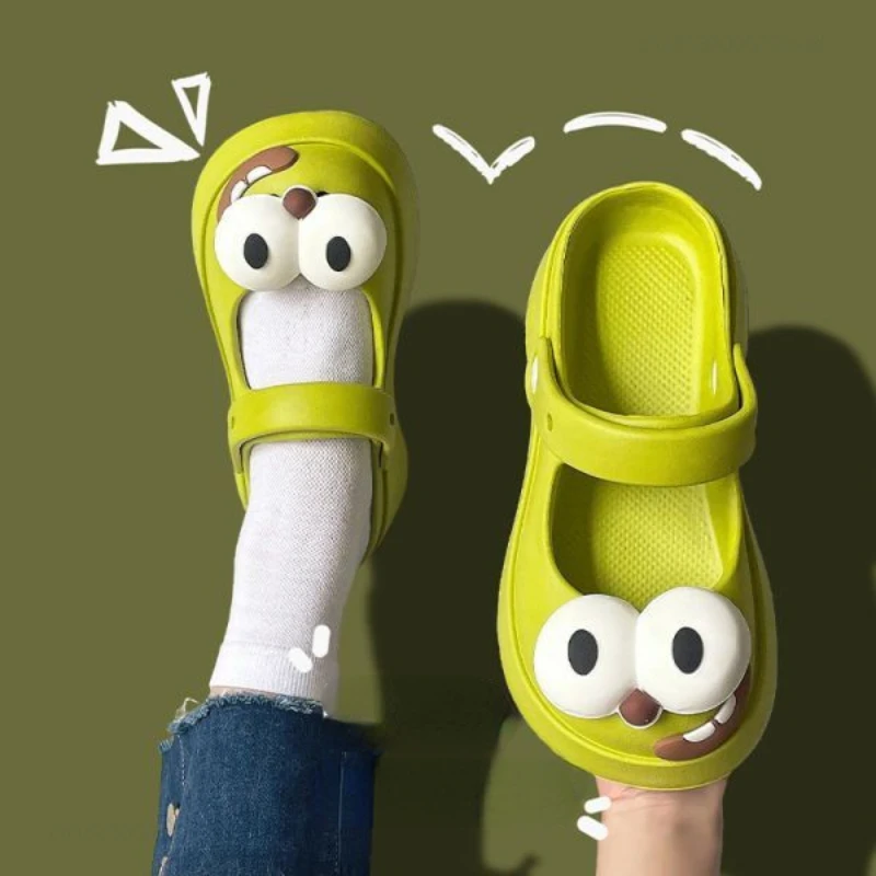 Сандалии Xiaomi Mijia женские с большими глазами, красивые модернизированные шлепанцы для дома и улицы, босоножки для ванной, удобные дышащие, с закрытым носком, весна-лето