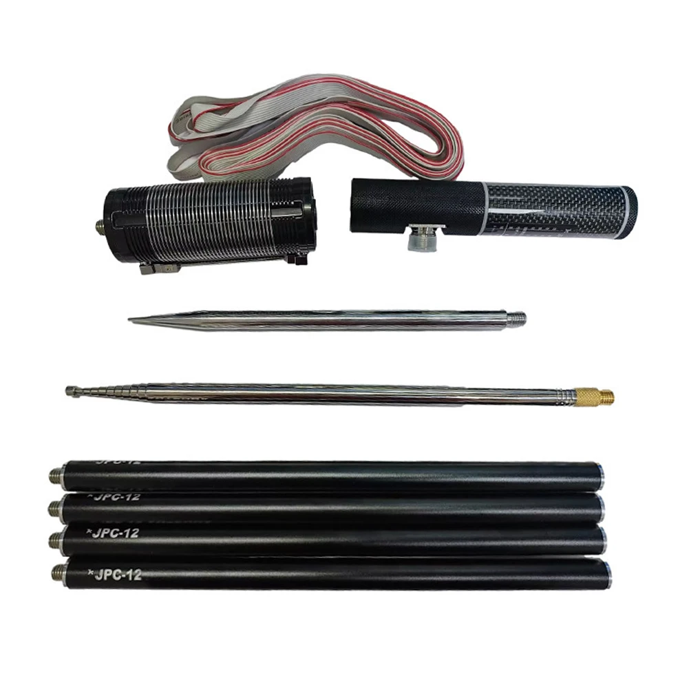 Outdoor Stalls Black 8-Band Shortwave Antenna 100W Power Capacity 50 Impedance Aluminum Alloy Base Die-Cutting Coil Frame