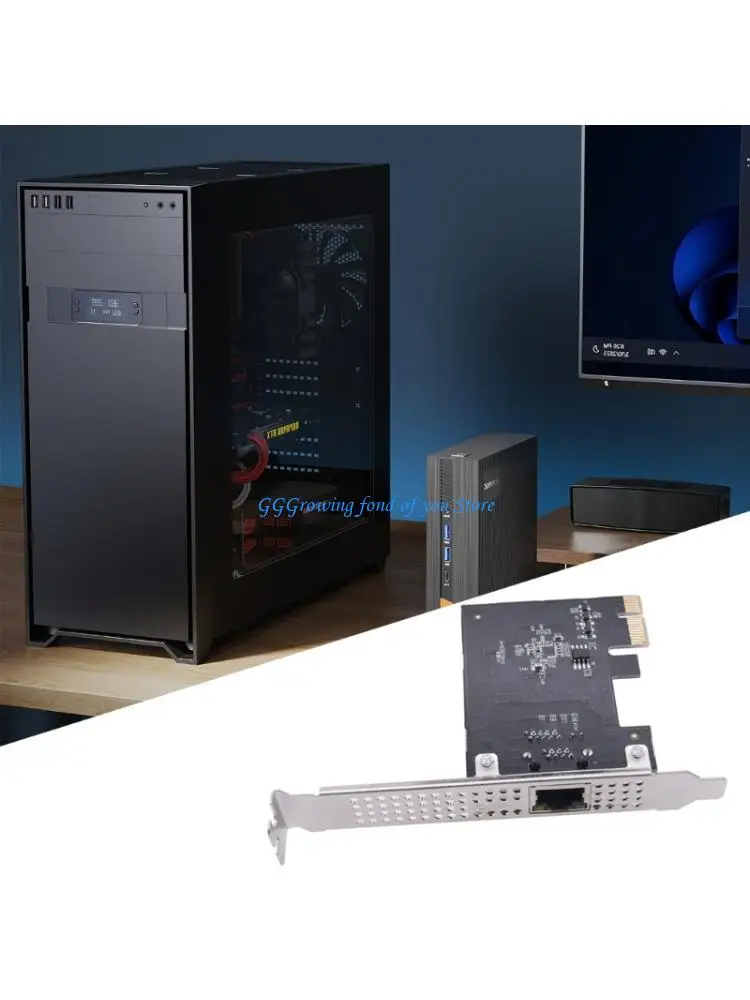 

H9EB PCIE 2,5 Гбит / с Gigabit Ethernet Card с портом RJ45 для высокоскоростной сетевой подключения 2500 Мбит / с металлической