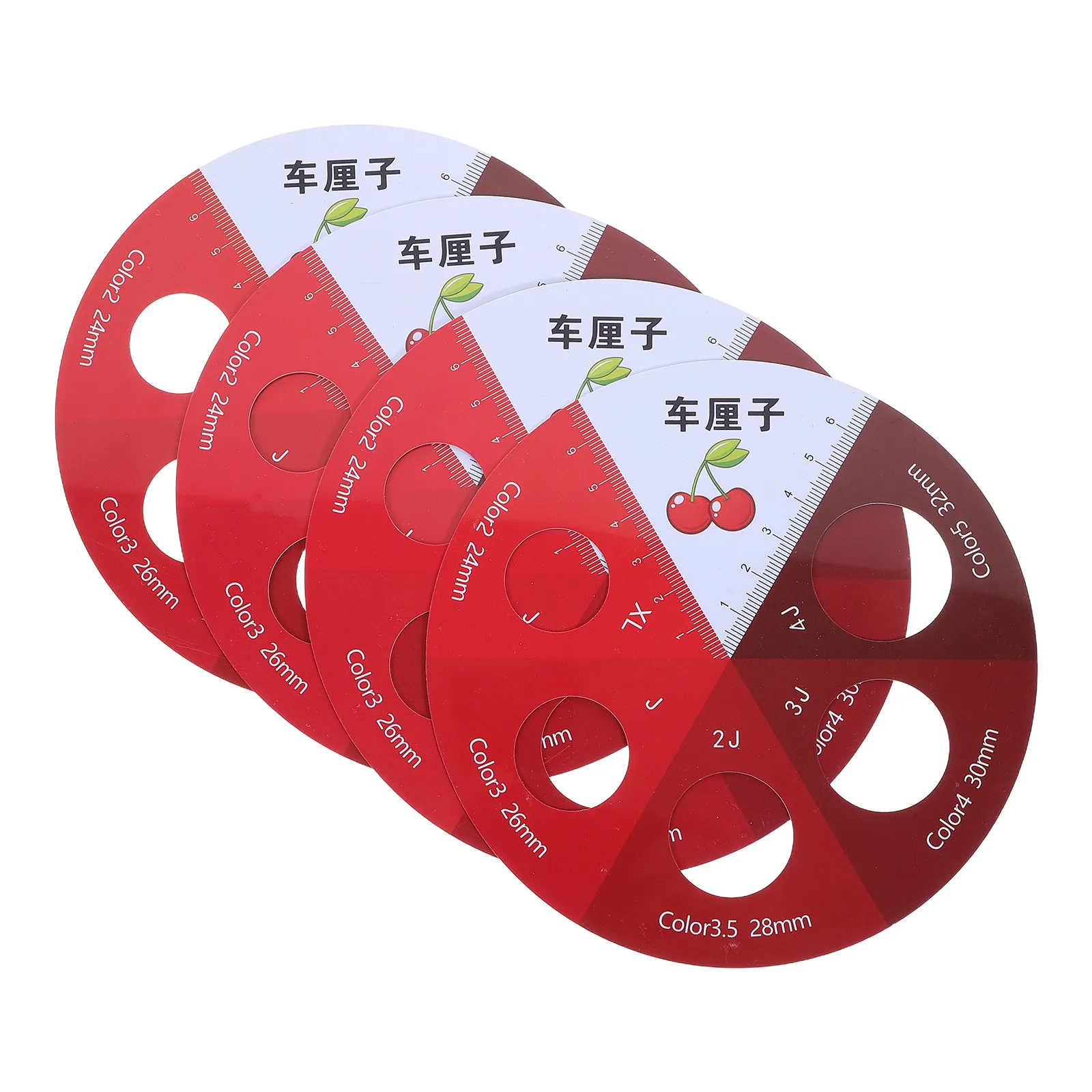 4Pcs Fruit Diameter Measure Tool Cherry Dimension Grading Gauge Precise Berry Sizing Checker Diameter 24-32Mm Fresh Produce