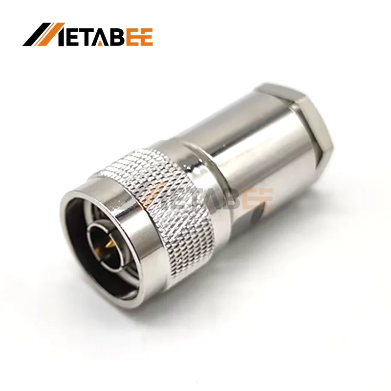 N Male Straight Clamp Connector 50Ohm  Coaxial Adapter Plugs for LMR400 7DFB Flexible Low Loss Cables Telecommunication