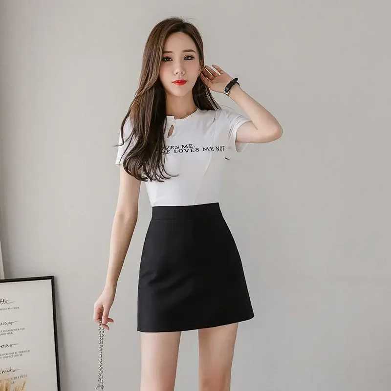 Patchwork Women's Skirt Formal Office Female Skirts Zipper Chic and Elegant Luxury 2024 Trend Clothing Sales Premium A Line V