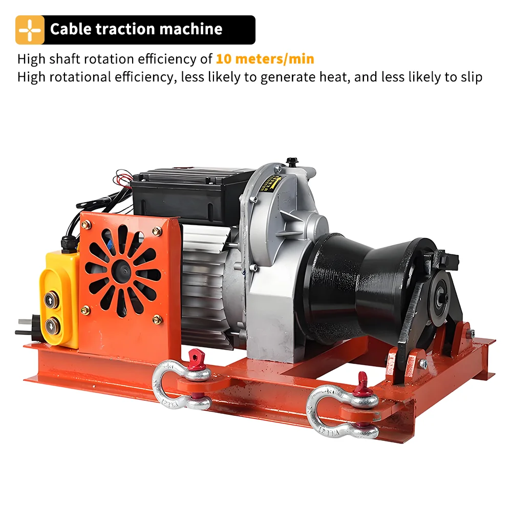 Portable cable traction machine, small electric winch, Cable pulling device
