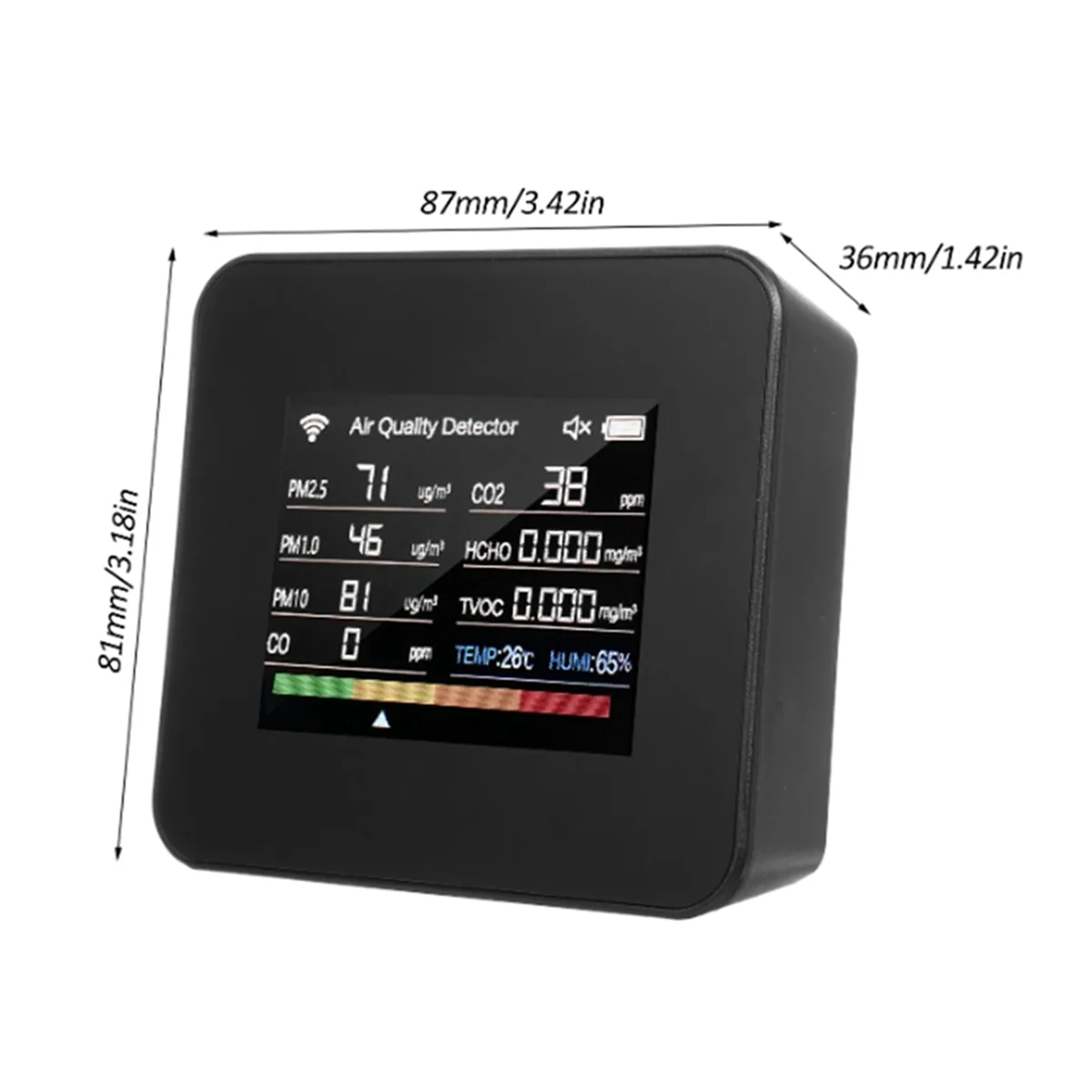 14 in 1 Air Quality Monitor Tuya WIFI CO/CO2 Detector Real Time Monitoring BIG Display Home Air Test Kits APP Control B