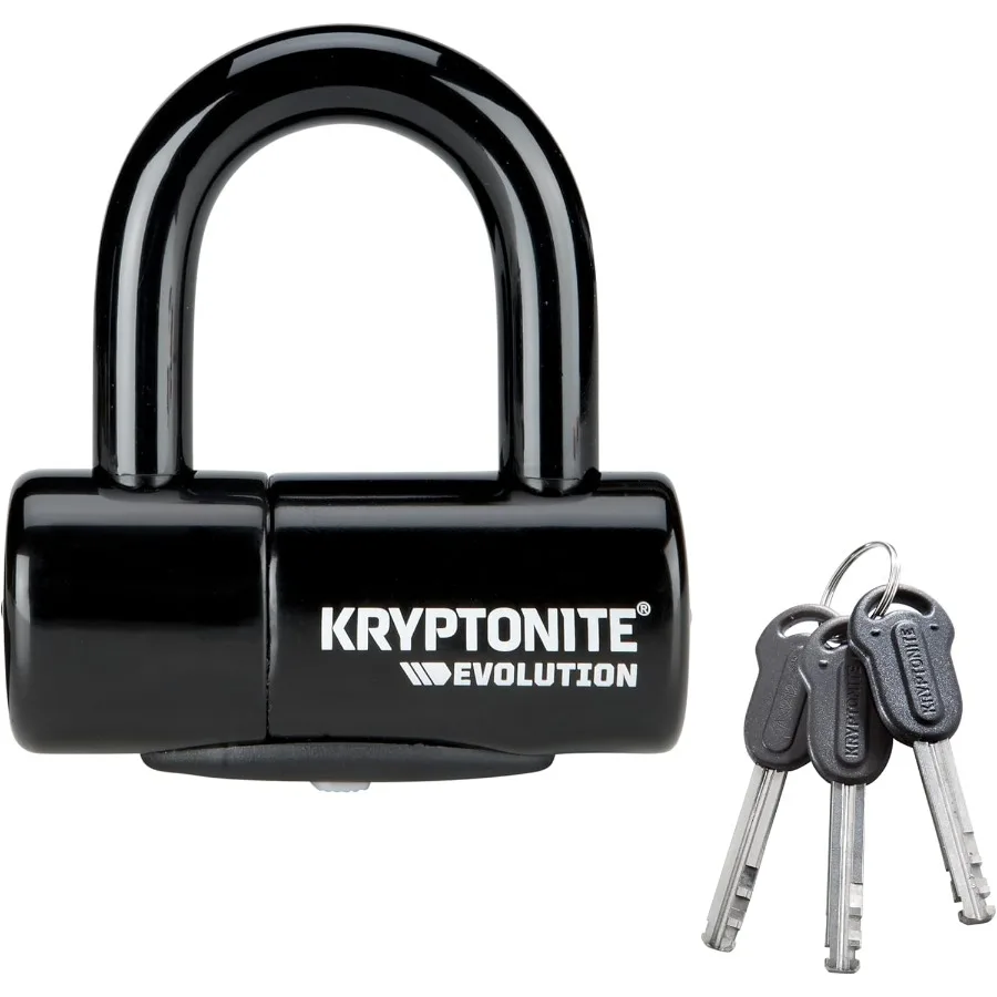 

Evolution Bike Disc Lock Small ULock 14mm Shackle with Keys Heavy Duty AntiTheft Bicycle Lock High Security Mini for Powersport
