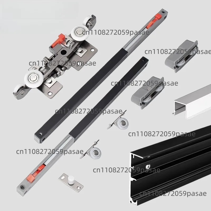 Track Hanger Hardware Accessories, Two-way Buffer Push-pull Translation Door Trackless Pulley Slide