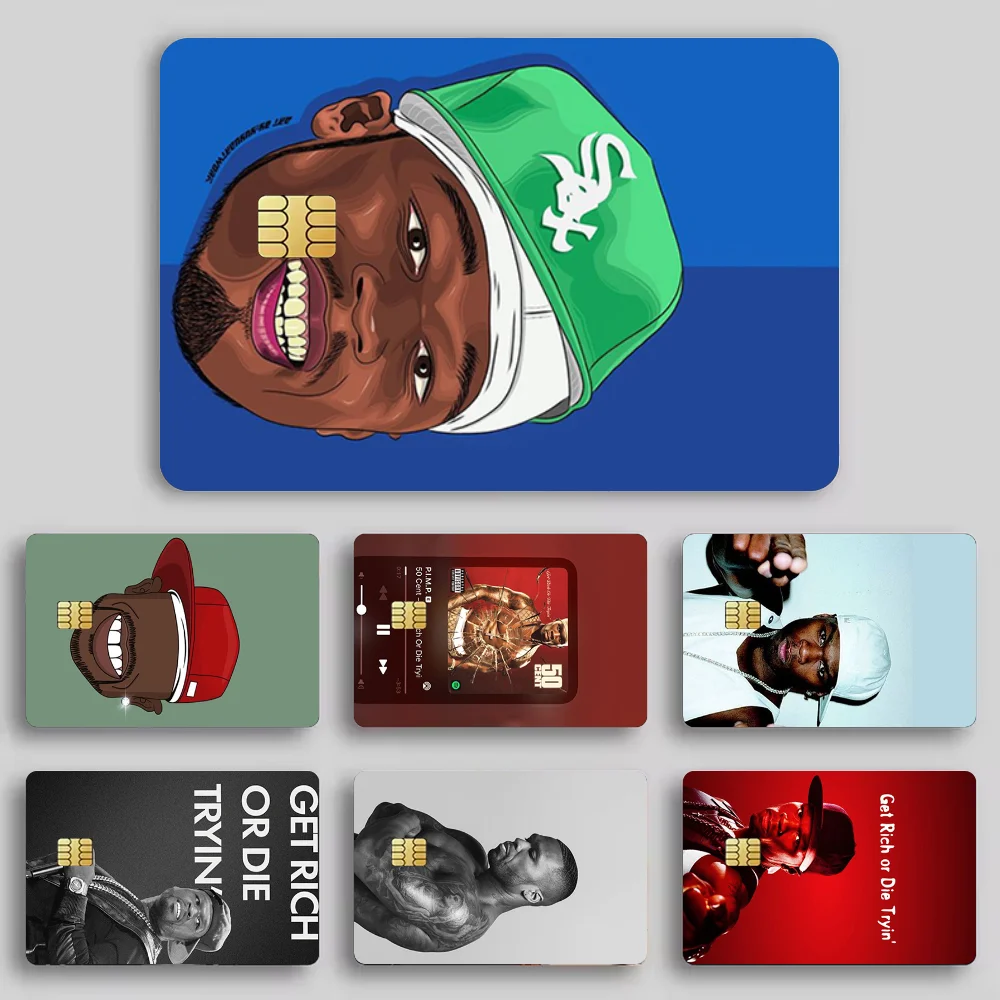 

50 Cent Rapper Stickers Cartoon Decorative Small Waterproof Chip 4PCS Card Sticker New Anti-Scratch