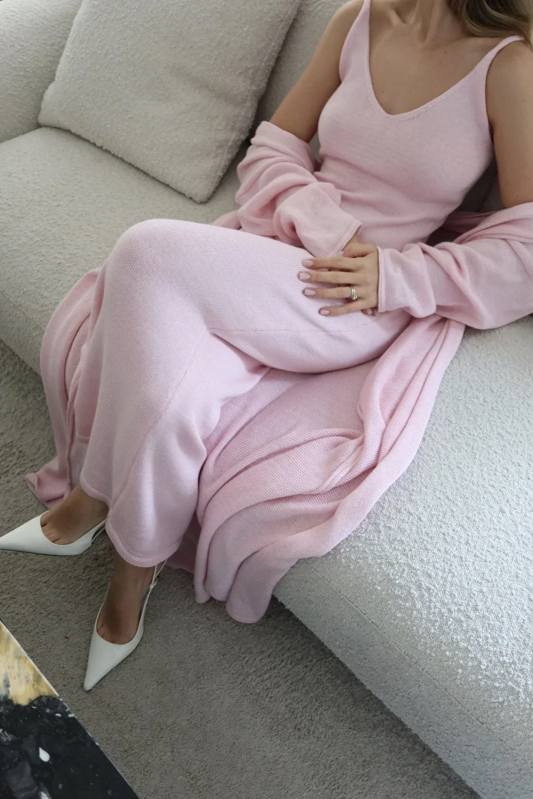 

Soft Loose Sets Women Three Pieces Long Sleeve Cardigan & Sexy Vest Dresses Elegant Female Hollow Outfits Tracksuit