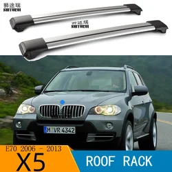 2Pcs Roof bars For BMW X5 E70  2006-2013  Aluminum Alloy Side Bars Cross Rails Roof Rack Luggage CUV SUV LED