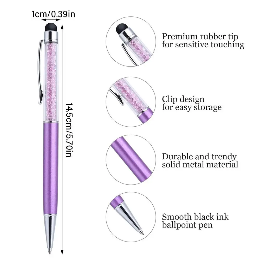 5PCS 2-In-1 Capacitive Stylus Creative Writing Black Ink Touch Screen Pen Stationery Gel Pen School Office