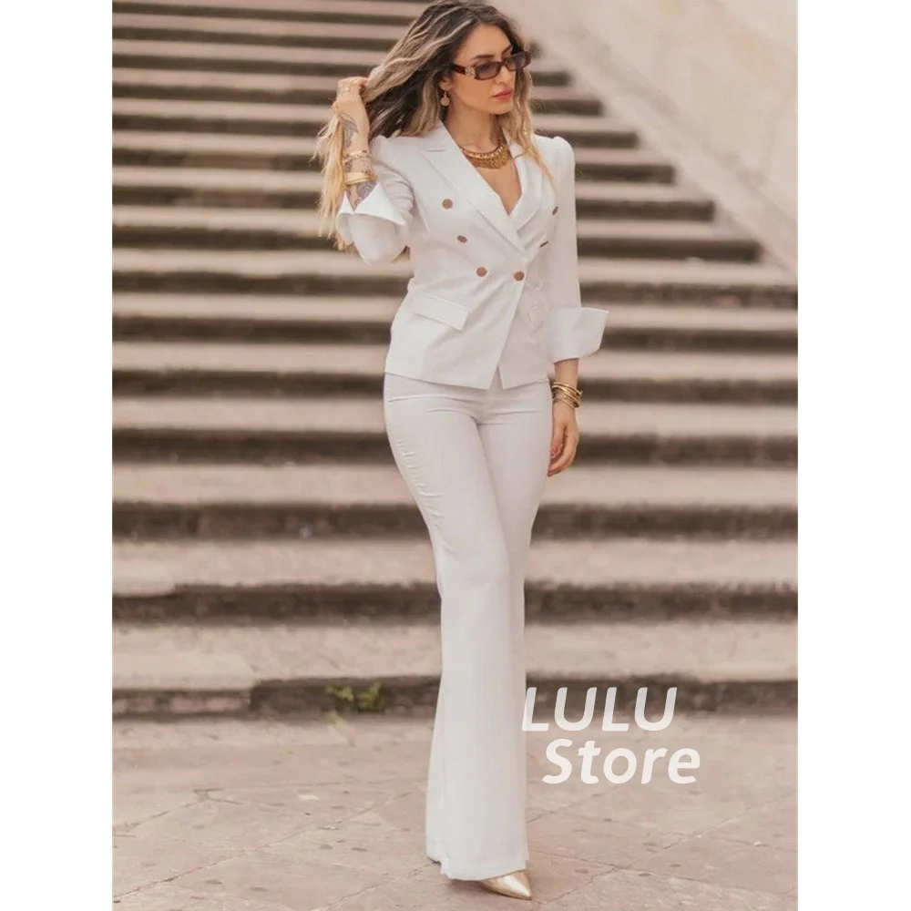 

Two Piece Pant Set For Women Elegant Suits Long Sleeve Blazer Top High Waisted Pencil Pants Lady Prom Dresses robes de soirée