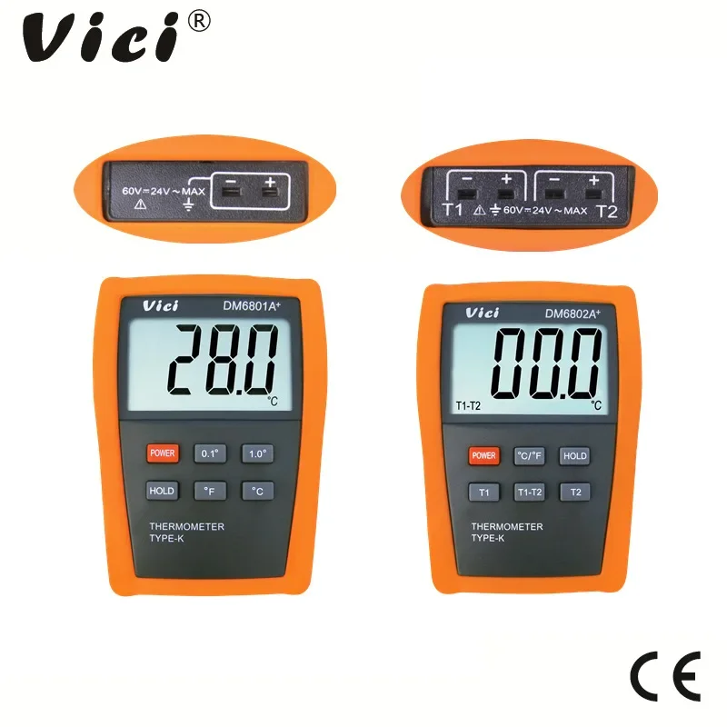 Utility VICI intelligent thermometer industrial-grade high-precision K-type thermocouple contact digital thermometer DM6801A+