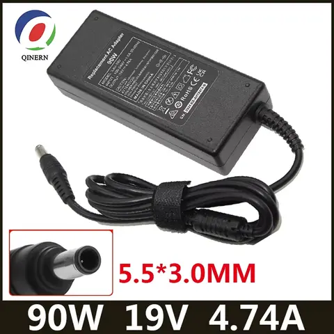 19V 4.74A 90W 5.5*3.0mm AC Laptop Charger Power Adapter For Samsung R428 R410 G15 GT6000 M30 P10 UltraR60+  R65 R520 R528 R540