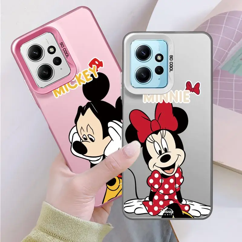 Goofy Saisy Donald Duck Pluto Phone Case for Xiaomi POCO X3 X5 NFC F4 MI 13T 12T 11 Redmi 10 9T 9C K60 Silver Plating Cover