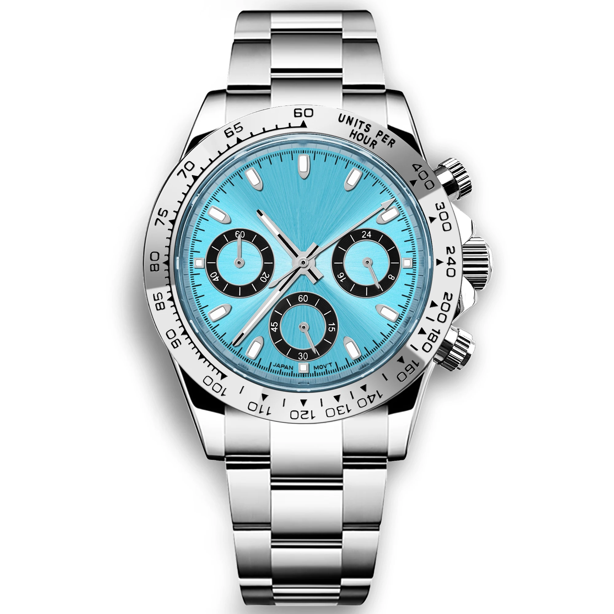 นาฬิกาควอตซ์โลโก้สั่งทำ VK63 นาฬิกาข้อมือผู้ชาย สไตล์ลำลอง แฟชั่น เรืองแสง กันน้ำ 5ATM นาฬิกาโครโนกราฟคุณภาพสูงสำหรับผู้ชาย